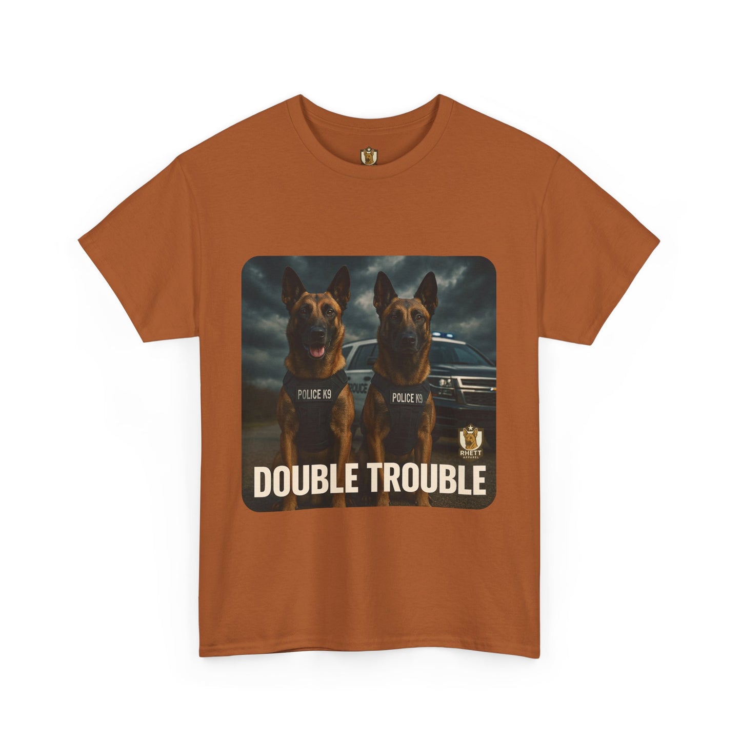 Unisex Heavy Cotton Tee with Double Trouble Dogs Design | Pet Lovers Gift, Animal Rescue Shirt, Dog Owner Tee, Graphic Tee, Casual Wear