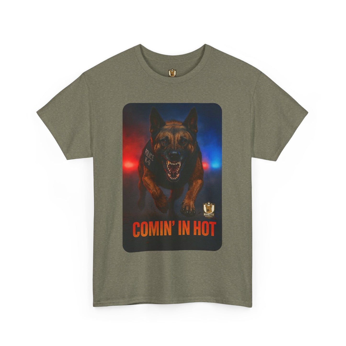 Unisex Heavy Cotton Tee - Comin In Hot, Dog Lover Gift, Funny T-Shirt, Pet Owner Apparel, Birthday or Holiday Gift