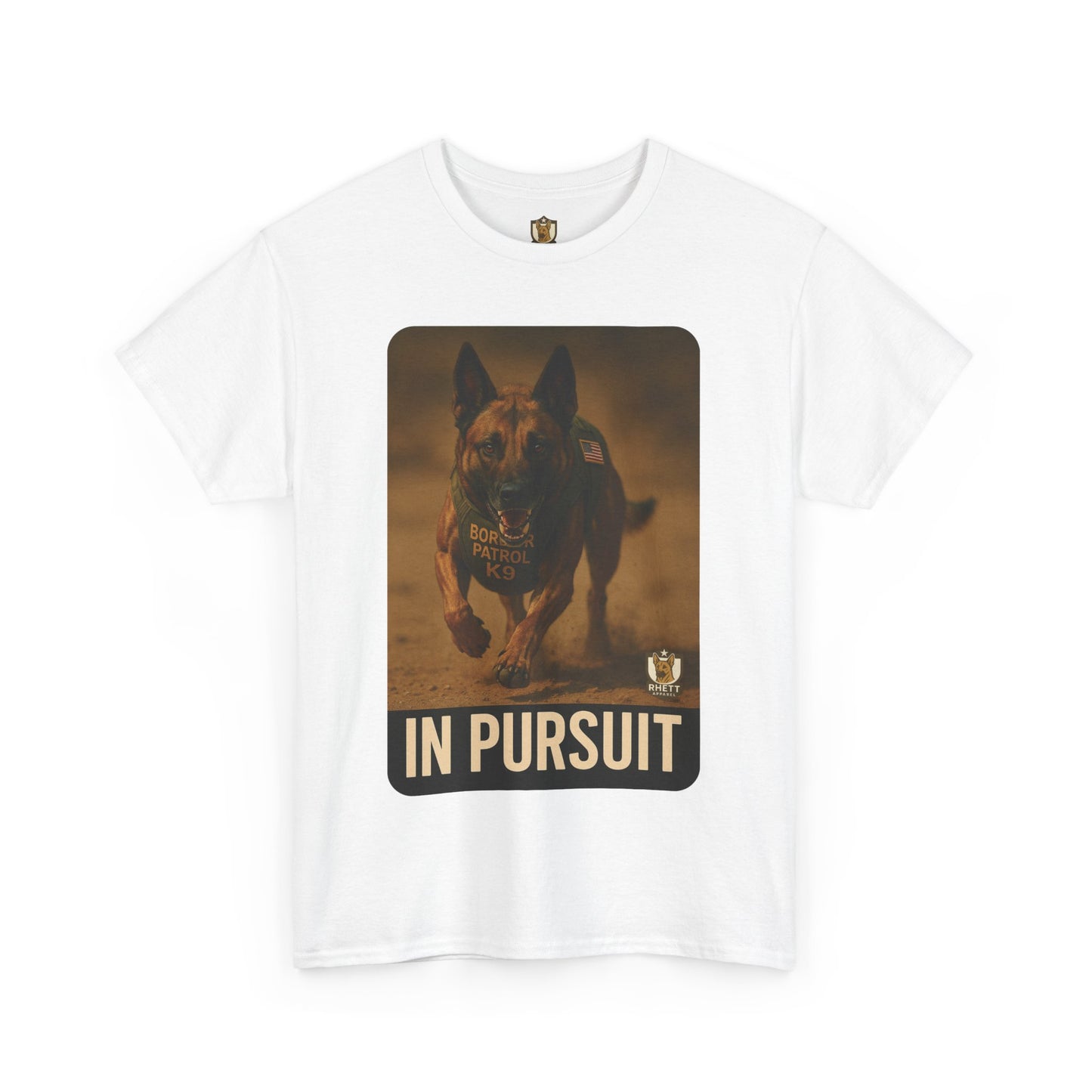 Unisex Heavy Cotton Tee with In Pursuit Dog Design | Pet Lovers Gift, Animal Rescue Shirt, Dog Owner Tee, Graphic Tee, Casual Wear