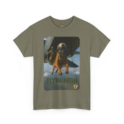 Unisex Heavy Cotton Tee with Flyin High Dog Design | Pet Lovers Gift, Animal Rescue Shirt, Dog Owner Tee, Graphic Tee, Casual Wear