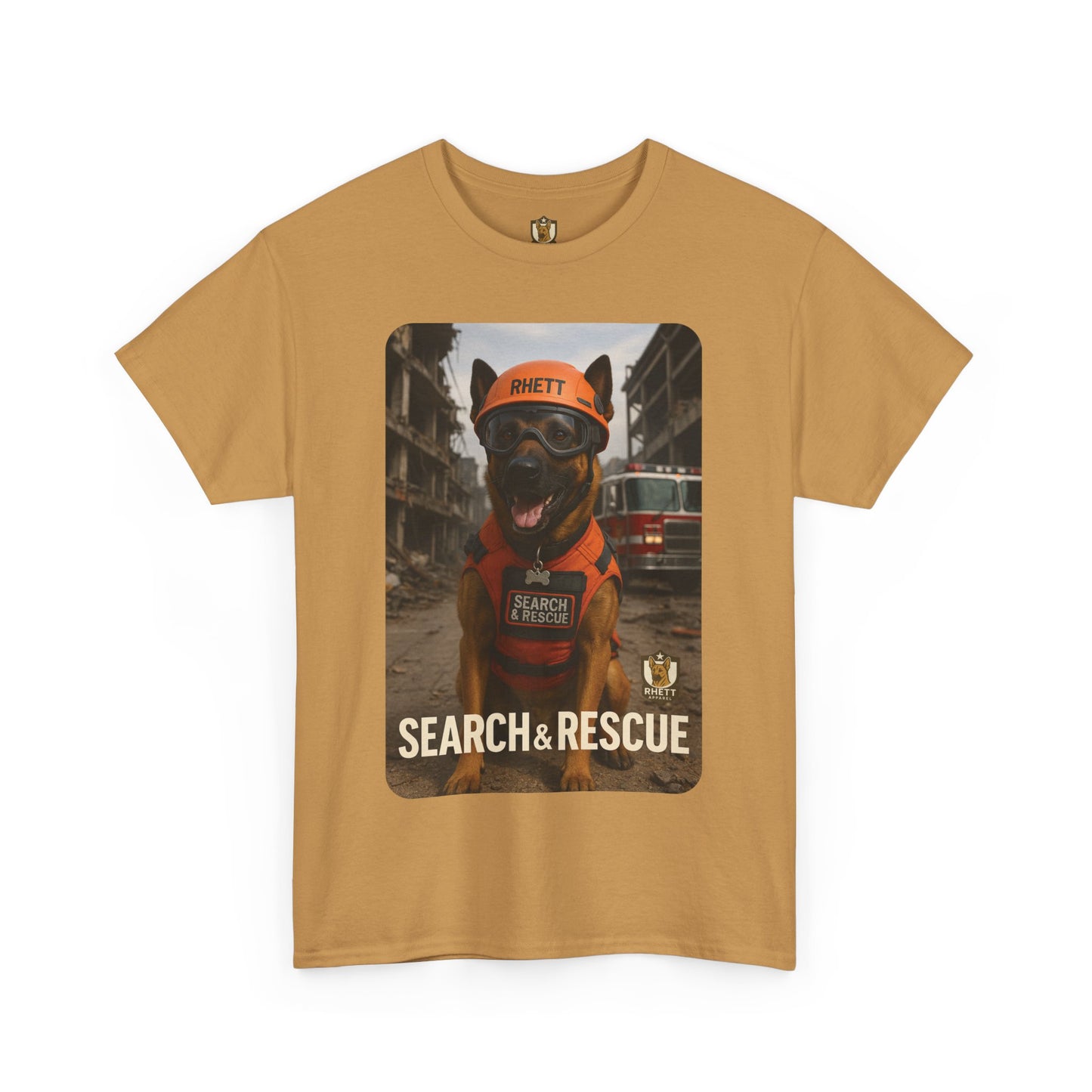 Unisex Heavy Cotton Tee with Search & Rescue Dog Design | Pet Lovers Gift, Animal Rescue Shirt, Dog Owner Tee, Graphic Tee, Casual Wear