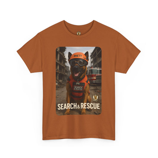 Unisex Heavy Cotton Tee with Search & Rescue Dog Design | Pet Lovers Gift, Animal Rescue Shirt, Dog Owner Tee, Graphic Tee, Casual Wear