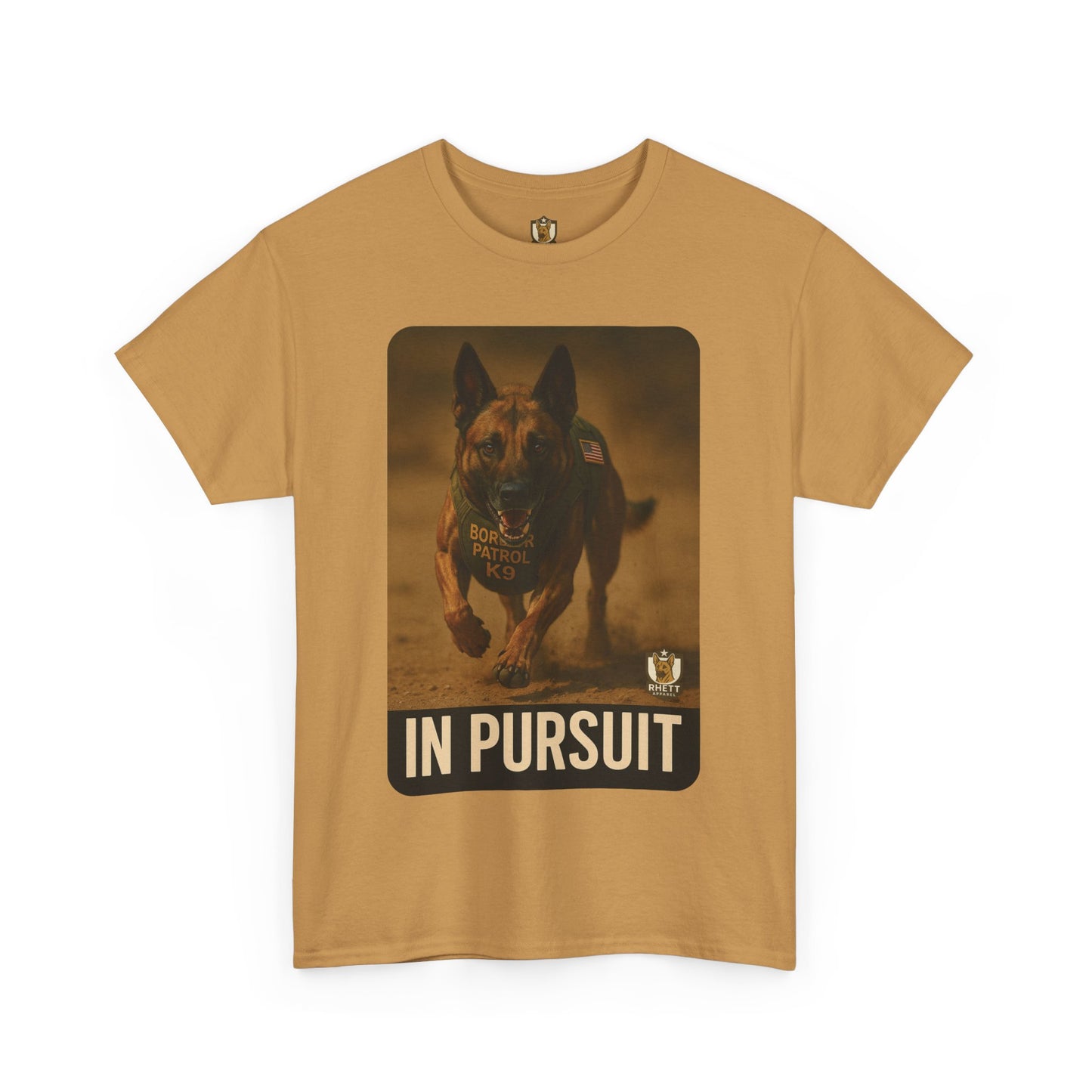 Unisex Heavy Cotton Tee with In Pursuit Dog Design | Pet Lovers Gift, Animal Rescue Shirt, Dog Owner Tee, Graphic Tee, Casual Wear