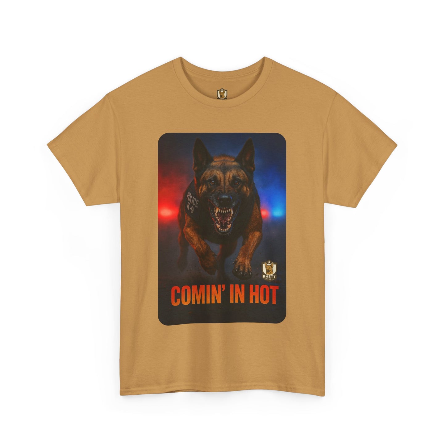 Unisex Heavy Cotton Tee - Comin In Hot, Dog Lover Gift, Funny T-Shirt, Pet Owner Apparel, Birthday or Holiday Gift