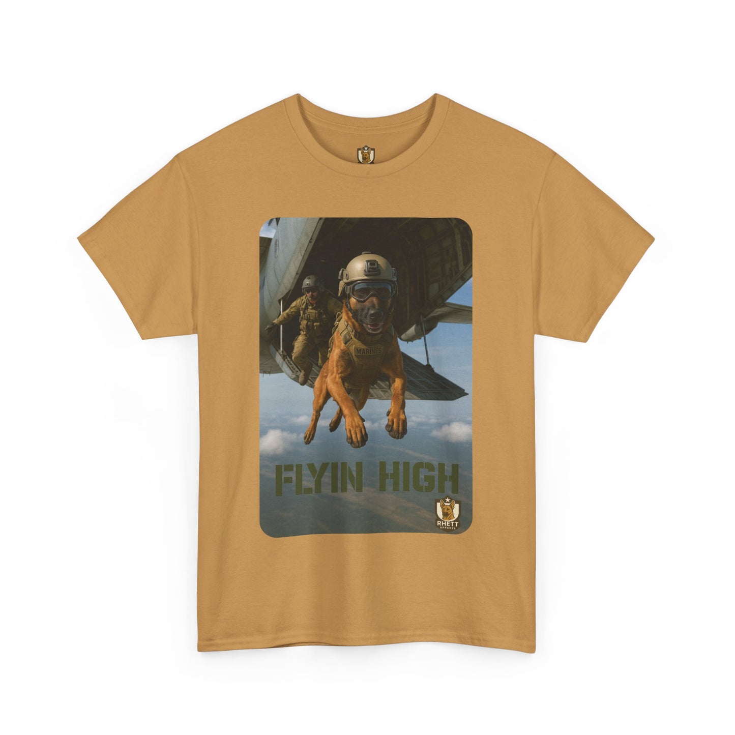 Unisex Heavy Cotton Tee with Flyin High Dog Design | Pet Lovers Gift, Animal Rescue Shirt, Dog Owner Tee, Graphic Tee, Casual Wear