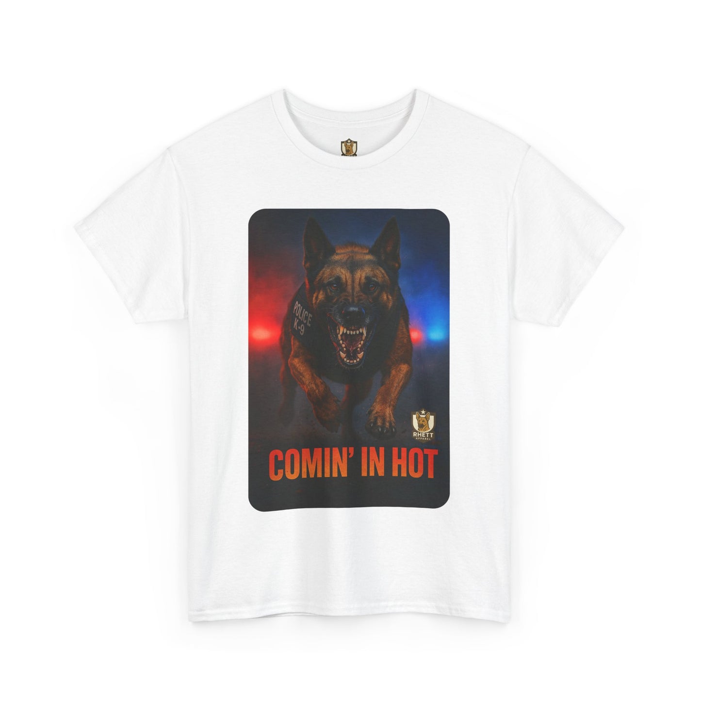 Unisex Heavy Cotton Tee - Comin In Hot, Dog Lover Gift, Funny T-Shirt, Pet Owner Apparel, Birthday or Holiday Gift
