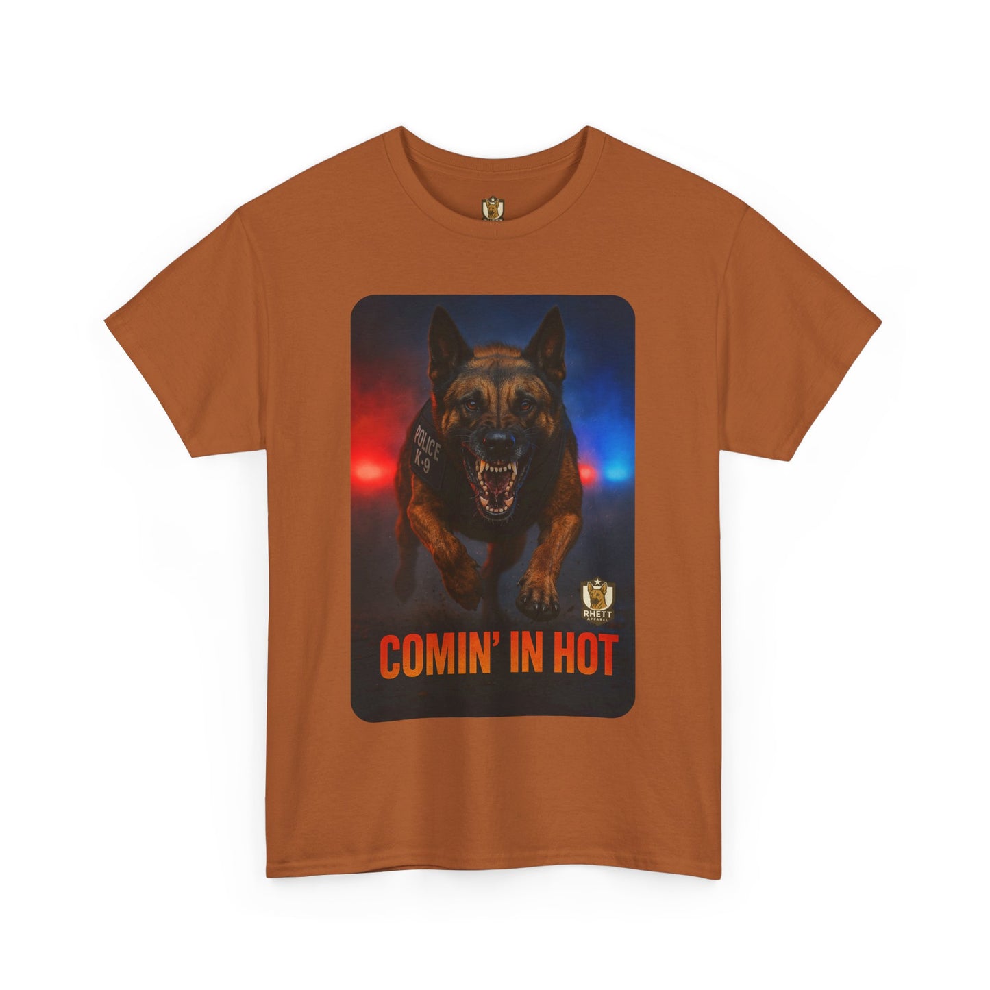 Unisex Heavy Cotton Tee - Comin In Hot, Dog Lover Gift, Funny T-Shirt, Pet Owner Apparel, Birthday or Holiday Gift