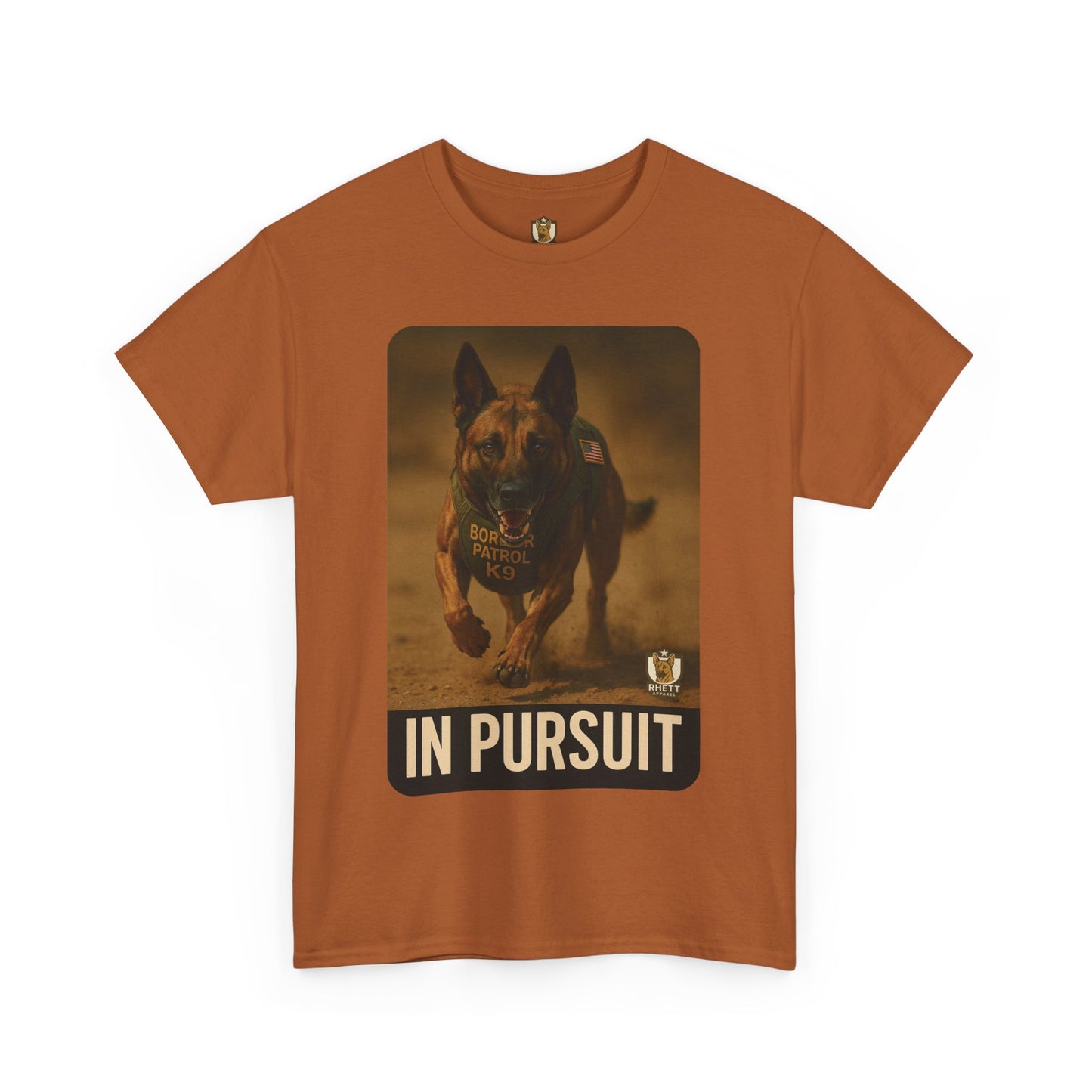 Unisex Heavy Cotton Tee with In Pursuit Dog Design | Pet Lovers Gift, Animal Rescue Shirt, Dog Owner Tee, Graphic Tee, Casual Wear
