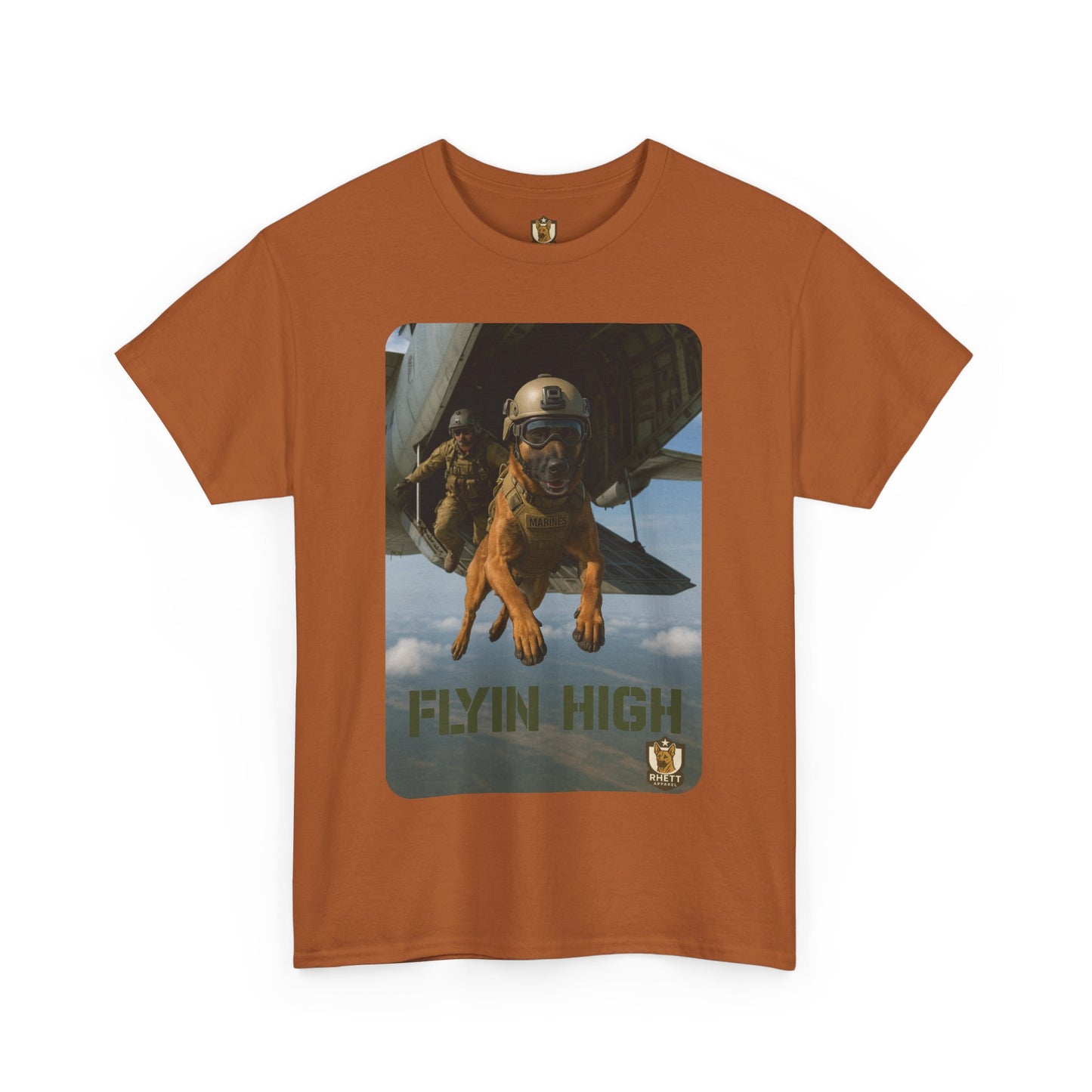 Unisex Heavy Cotton Tee with Flyin High Dog Design | Pet Lovers Gift, Animal Rescue Shirt, Dog Owner Tee, Graphic Tee, Casual Wear